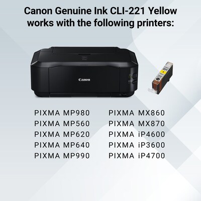 Canon 221 Yellow Standard Yield Ink Cartridge   (2949B001)
