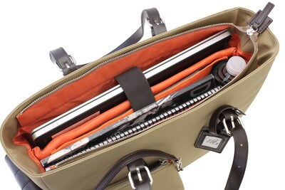 Francine Collections Slim Liberator 14 Laptop Tote, Tan (FWTM14TLIB)