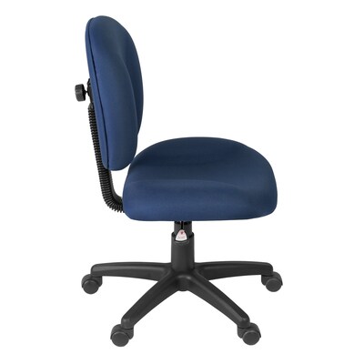 Regency Comfort Series Armless Ergonomic Fabric Swivel Task Chair, Navy Blue (105-NV)