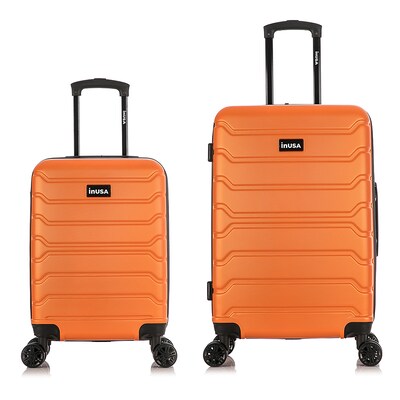 InUSA Trend 2-Piece Hardside Spinner Luggage Set, TSA Checkpoint Friendly, Orange (IUTRE0SM-ORA)