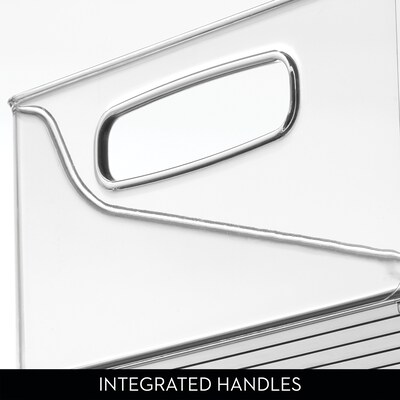 iDESIGN Small Stackable Plastic Storage Bin with Handles, Clear (73330)