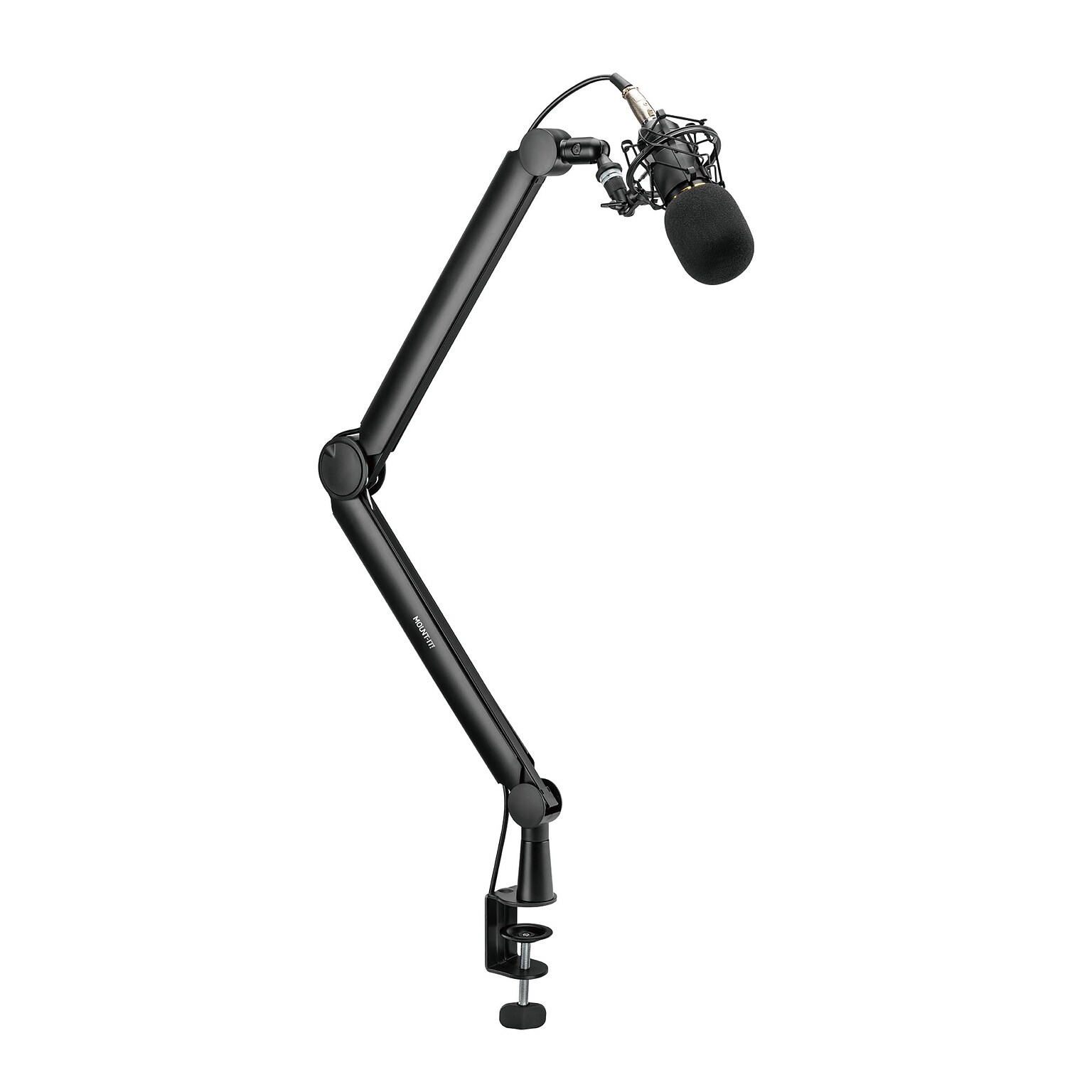 Mount-It! Full Motion Microphone Boom Arm for 3/8 & 5/8 Mic Mounts, Holds up to 2.2 lbs., Matte Black (MI-7611)
