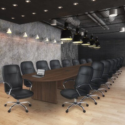 Regency Legacy 20 ft Racetrack Laminate Conference Table with 3 Charging Ports, Neo Walnut (LCTRT240