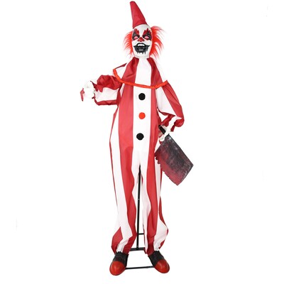 Haunted Hill Farm Lifesize Animatronic Clown Holding Knife (HHCLOWN-36FLSA)