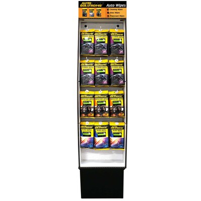 Auto Solutions Auto Wipes Power Wing Display, Black, 3 Items, 48 Count (15750)