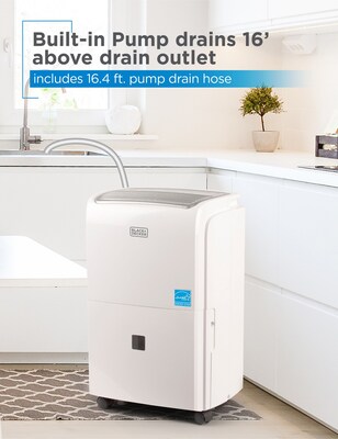 Black & Decker Energy Star 50-Pint Portable Dehumidifier, WiFi Enabled, 2-Speed, Covers up to 4500 sq. ft., White (BDT50PWTBWF)