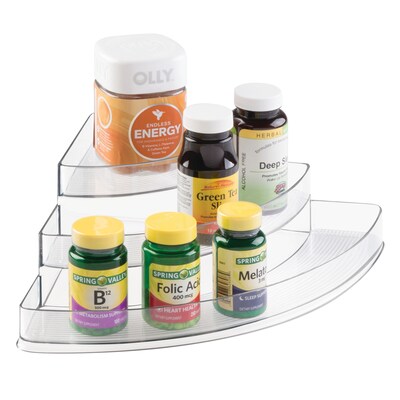 iDESIGN 3-Compartment Plastic Desk Organizer, Clear, 2 Piece (27893M2)
