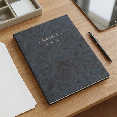 Quill Brand® 4-Column Columnar Book, 80 Pages, Blue Marble (18848/26517)