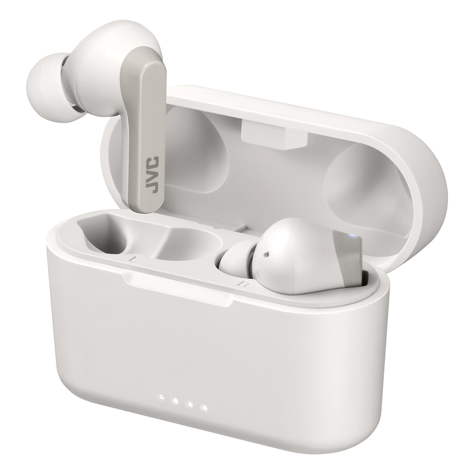 JVC RIPTIDZ True Wireless Earbuds with Charging Case, Bluetooth, White (HAA9TW)