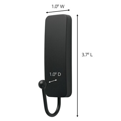 Command™ Medium Designer Hooks, Matte Black, 2 Hooks/Pack (17034MB-2ES)