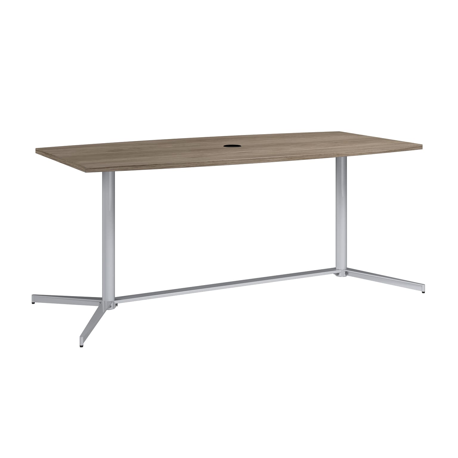Bush Business Furniture 72W x 36D Boat Shaped Conference Table, Modern Hickory (99TBM72MHSVK)