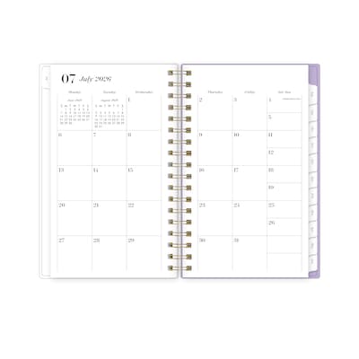 2026-2027 Blue Sky Sincerely Jules Becca Purple 6" x 3" Academic Year Weekly & Monthly Planner, Plastic Cover (159091)