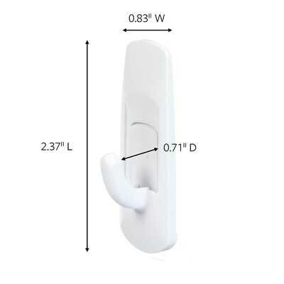Command Small Utility Hooks, 1 lb., White, 6/Pack (17002-6ES)