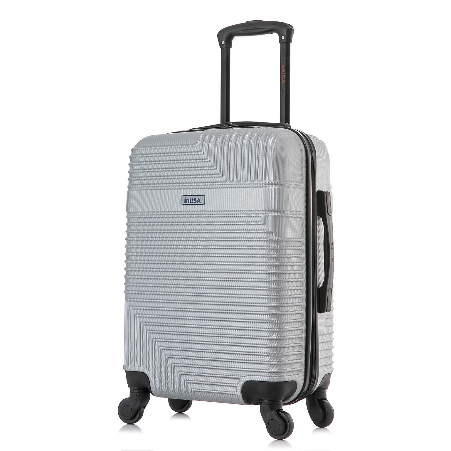 InUSA Resilience 20 Hardside Carry-On Suitcase, 4-Wheeled Spinner, TSA Checkpoint Friendly, Silver (IURES00S-SIL)