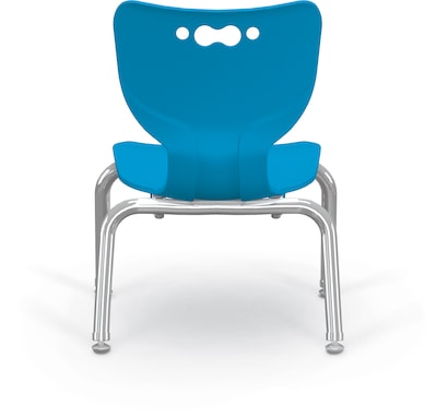 MooreCo 10" Hierarchy Student Chair with 4 Legs, Blue/Chrome Base (703673561655)