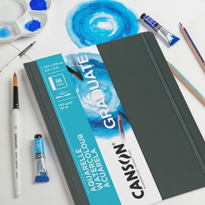 Canson Graduate 8.5 x 11 Watercolor Sketch Book, 28 Sheets/Book (MCX31200L029)
