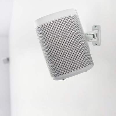 Jumbl ProGrip Ultra Stainless Steel Speaker Wall Mount Brackets, White 2/Set (SINSB7W)