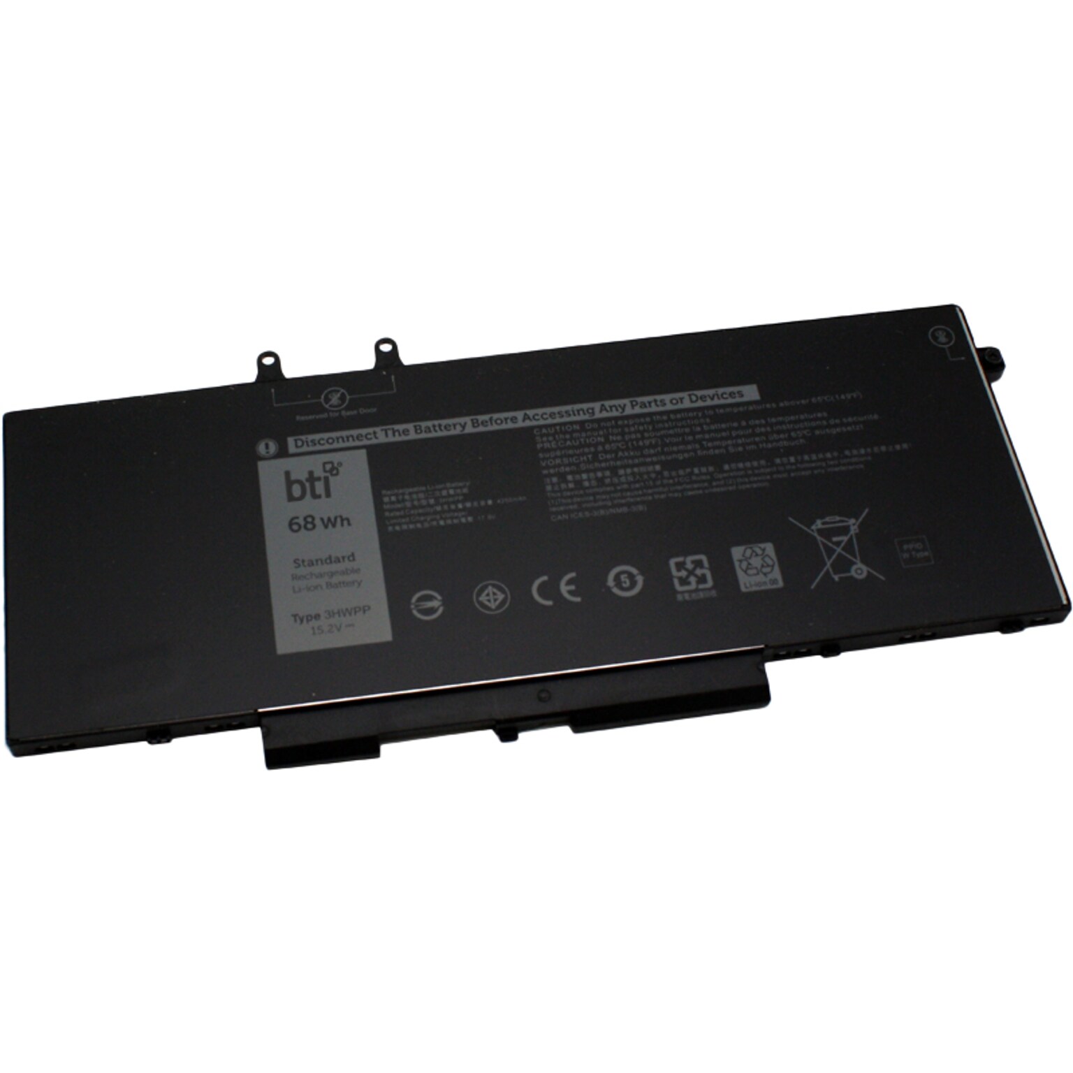 Battery Technology Li-Ion Replacement Battery for Dell Laptops, 4250mAh (3HWPP-BTI)