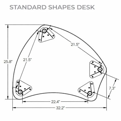 MooreCo Hierarchy Standard Shapes Desk, 30W x 28D, Grey Elm/Platinum Base (703673562812)
