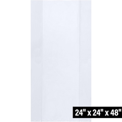 24 x 48 Gusseted Poly Bags, Bags on a Roll, 1.5 Mil, Clear, 100/Roll (PB15150)