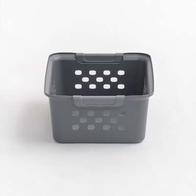 Iris Small Plastic Storage Baskets, Gray, 10/Pack (500164)