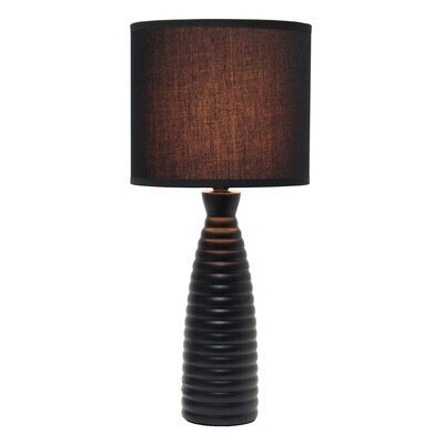 Simple Designs Alsace Bottle Table Lamp, Black (LT2076-BLK)