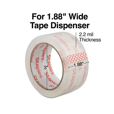 Staples® Lightweight Moving & Storage Packing Tape, 1.88 x 109 yds., Clear, 6/Pack (ST61005/52200)