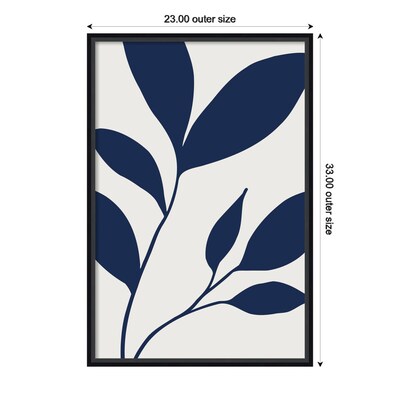 Amanti Art Modern Blue Botanical Abstract Print No 2 by The Creative Bunch Studio Wood Framed Wall Art Print, 23" x 33"