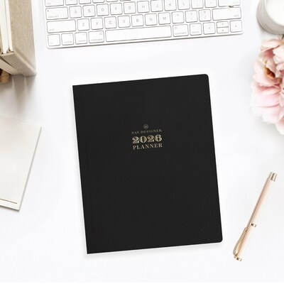 2026 Blue Sky Day Designer 10" x 8" Weekly & Monthly Personal Organizer, Faux Leather Cover, Black  (154650)