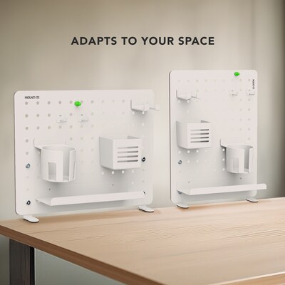 Mount-It! Clamp-On Pegboard Organizer with Accessories for Desks, White (MI-7302WHT)