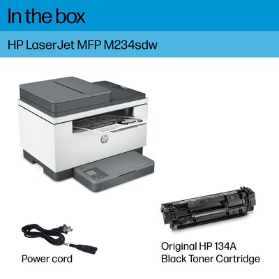 HP LaserJet M234sdw Wireless Black & White Laser Printer, All-In-One, Print, Scan, Copy, Best for Home Office (6GX01F)