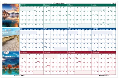 2026 House of Doolittle Earthscapes Scenic 24 x 37 Yearly Dry Erase Wall Calendar, Reversible (393-26)