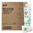 Perk™ Compostable Paper Hot Cup, 12 Oz., White/Green, 500/Carton (PK56222CT)