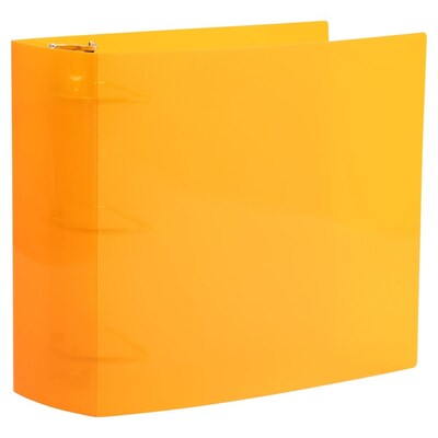 JAM Paper 4" 3-Ring Flexible Poly Binder, Orange (PB75245OR)