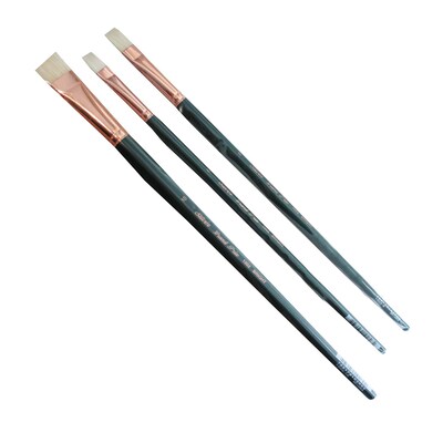 Silver Brush Natural Hog Bristle, Bright Brushes, 3/Pack (SLVGP1074)