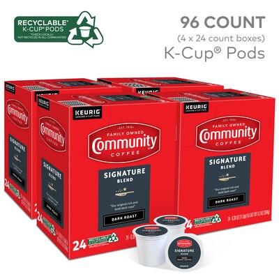 Community Coffee Signature Blend Coffee Keurig® K-Cup® Pods, Dark Roast, 96/Carton (5000374328CT)