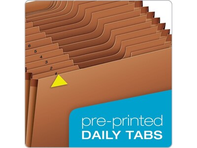 Pendaflex Heavy Duty Reinforced Paper Stock Accordion File, Numerical Index, 31-Pocket, Legal, Brown, Each (R219DHD)