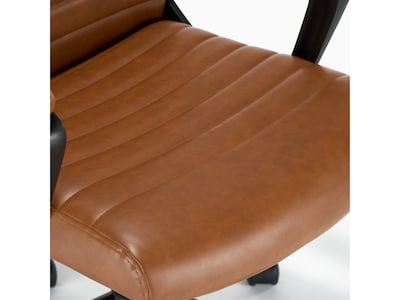Click365 Transform 3.0 Ergonomic Bonded Leather Swivel Desk Chair, Cognac (CCHR10008A)