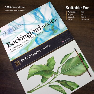 St Cuthberts Mill Bockingford Block 12" x 9" Watercolor Sketch Pad, 12 Sheets/Pad (STCT46930001011C)