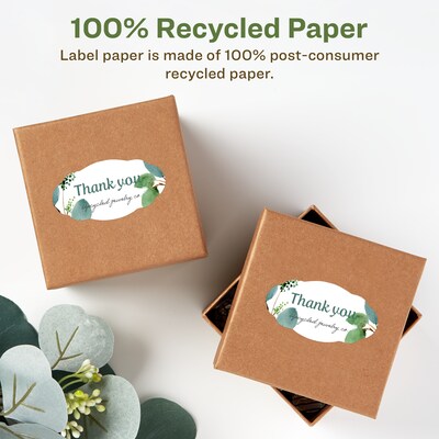 Avery EcoFriendly Laser/Inkjet Decorative Edge Multipurpose Labels, 1-1/8 x 2-1/4, White, 2100/Box