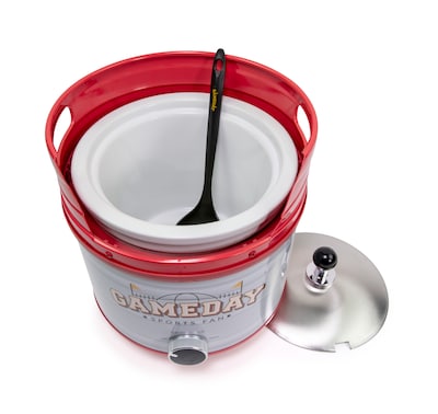 Nostalgia Game Day Kickin' Keg 4-Quart Slow Cooker, Red/White (GDKK4RDSL)