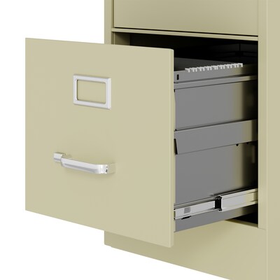 Hirsh Commercial 5-Drawer Vertical File Cabinet, Letter Size, Lockable, 61.375"H x 15"W x 26.5"D, Putty (17777)