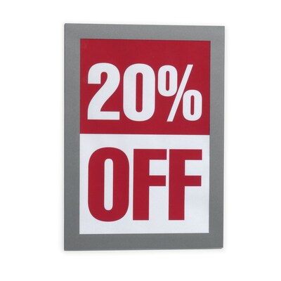 Durable Duraframe Sign Holder, 5" x 8", Wall Mounted, Gray/Silver, 2/Pack (491323)