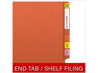 Medical Arts Press Reinforced End Tab File Folder, Straight Cut, Letter-Size, Orange, 250/Carton (S-01602-ORG-B)