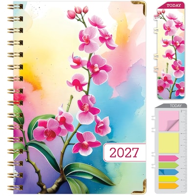 2027 Excello Brands 6 x 8 Weekly & Monthly Standard Planner, Paperboard Cover, Orchid (FSHN-CY27-58-81)