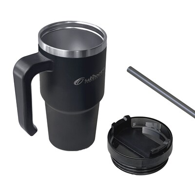 Outdoors Professional Stainless Steel Double-Walled Vacuum Insulated Tumbler with Straw, 20 oz., Black (OUTD6069)