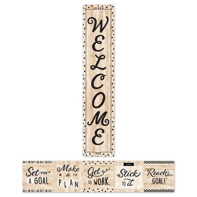 Creative Teaching Press Black, White, and Wood Welcome Banner, 3/Pack (CTP10937-3)