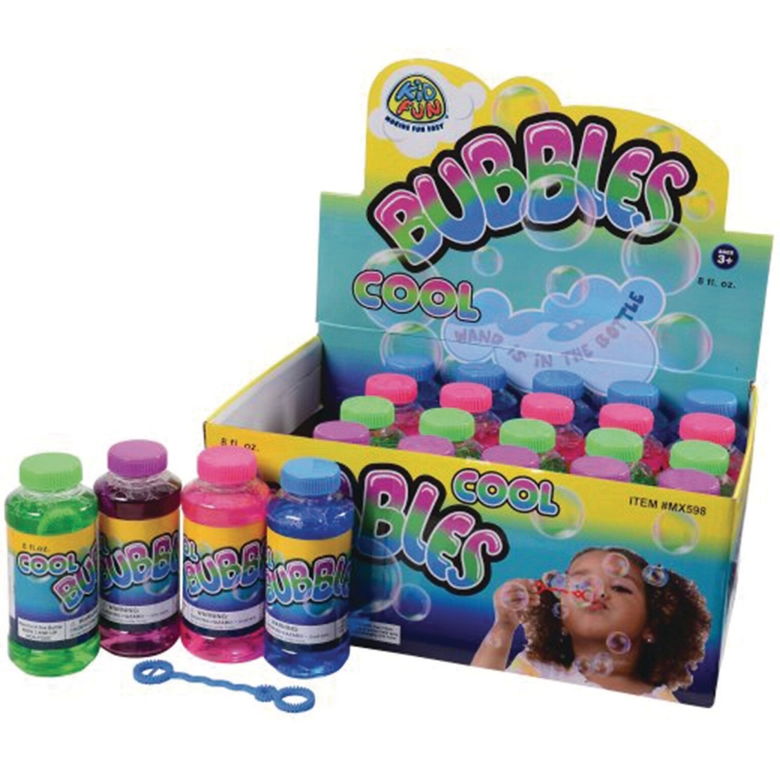 US Toy Bubbles, Assorted Colors, 24/Pack (NL584)