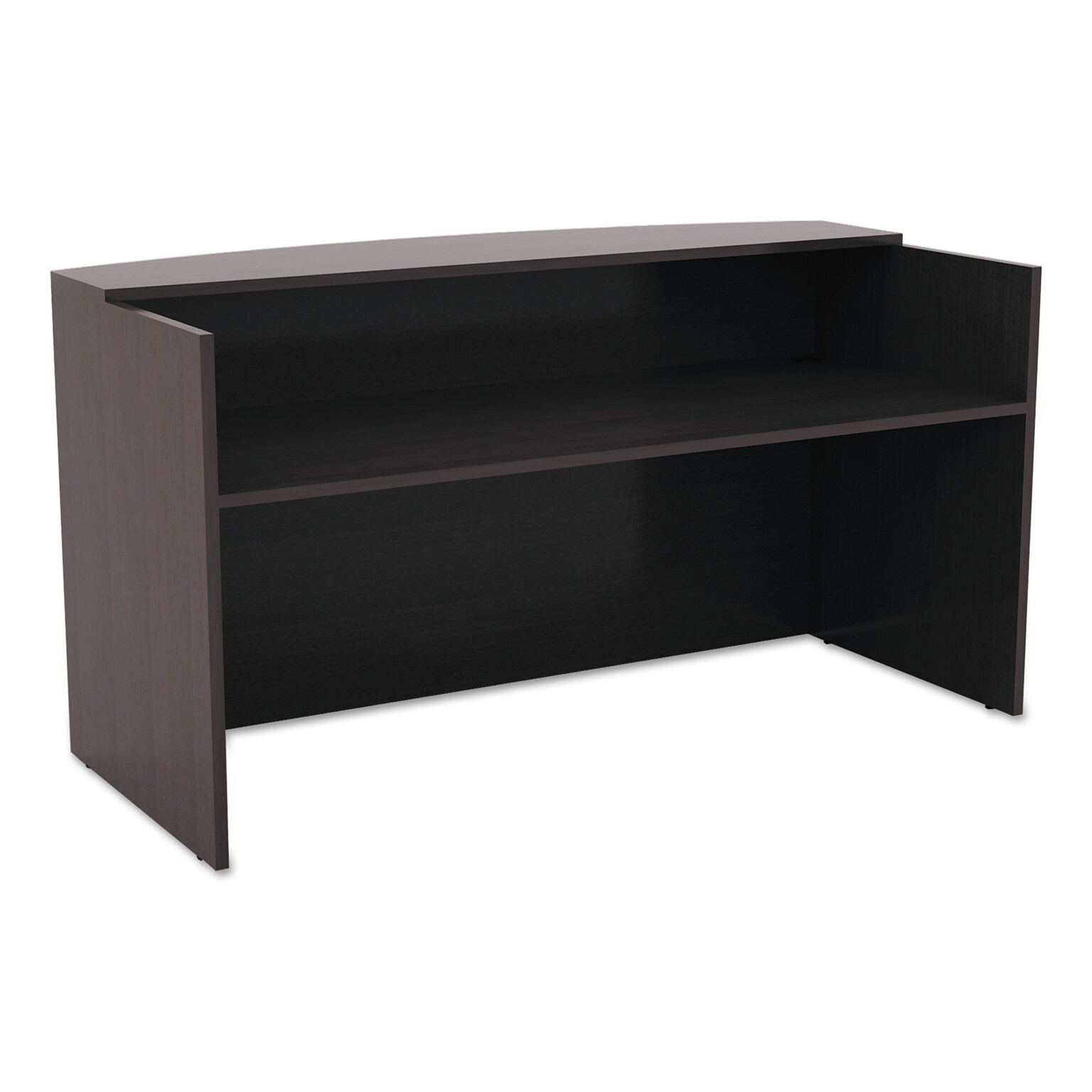 Alera Valencia Series Reception Desk W/counter, 71w X 35 1/2d X 42 1/2h, Espresso