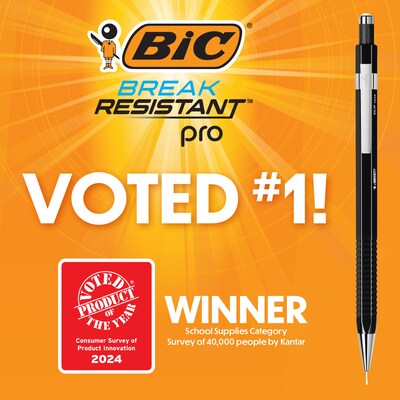 BIC Break Resistant Pro Mechanical Pencil, #2 Hard Lead (MVR7P1-BLK)